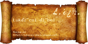 Lukácsi Ábel névjegykártya